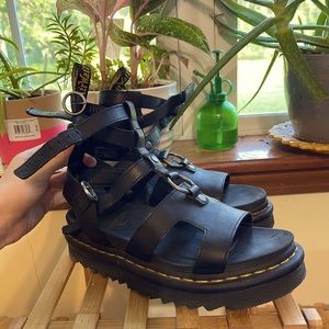 Black doc Martin gladiator sandals